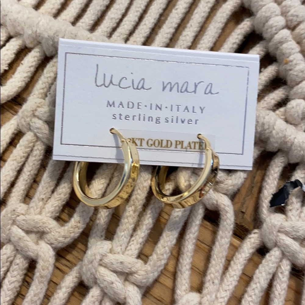 Lucia Mara NWT  14KT gold plated hoops